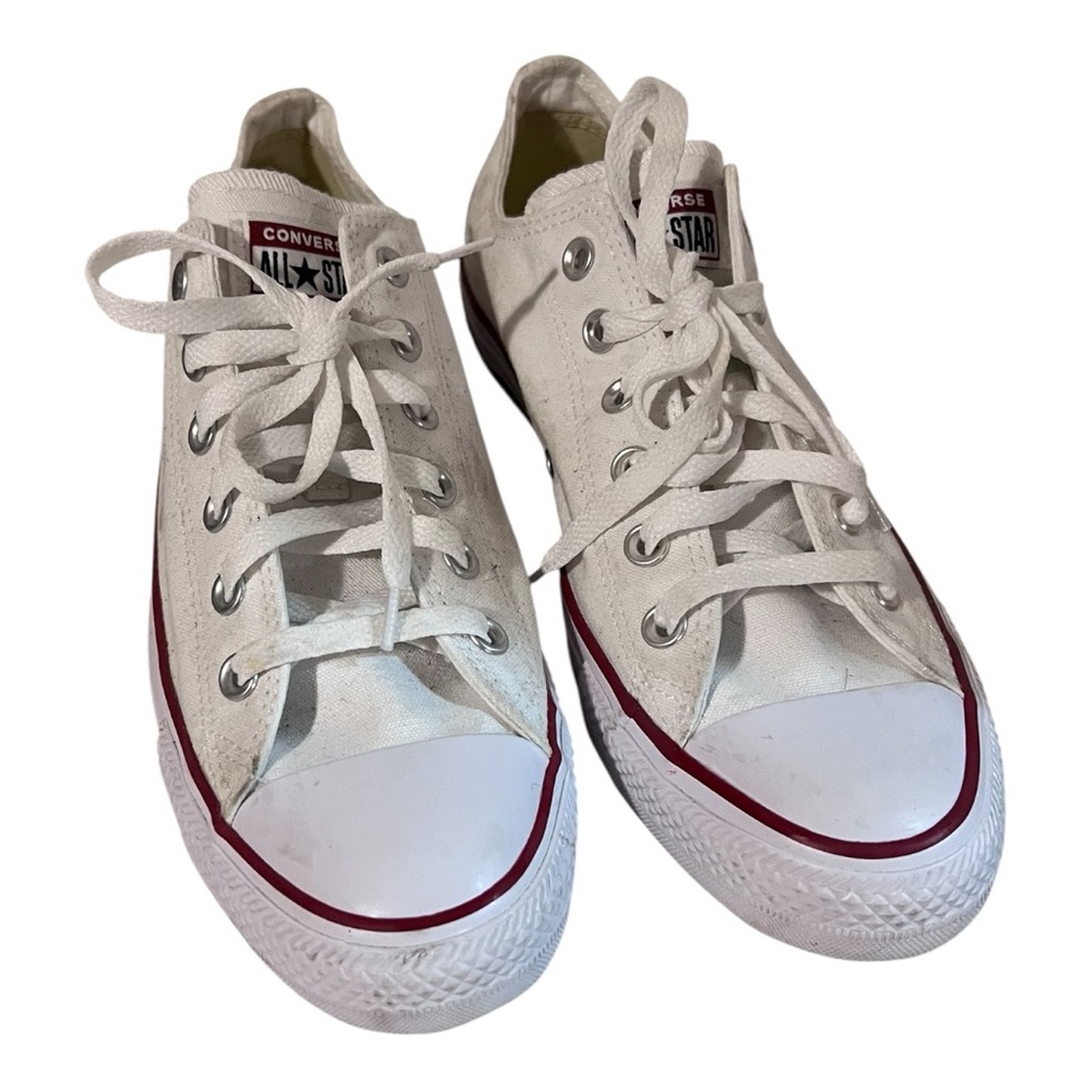 Converse MEN Low Top Sneakers in White with Red Trim